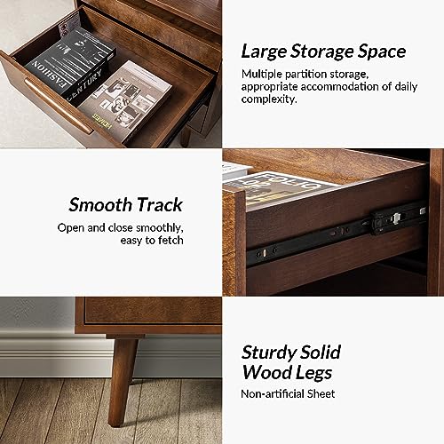 Mid-Century Modern 2 Drawer Nightstand Set