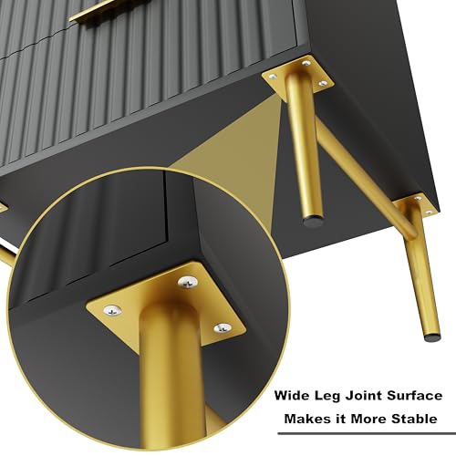 Set of 2 Modern Nightstands with Charging Station