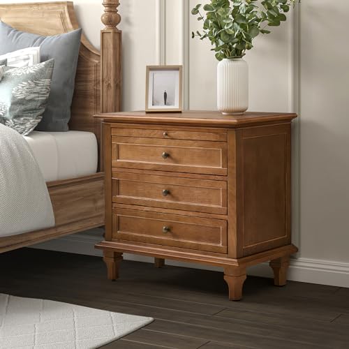 Farmhouse Nightstand with Charging Station & Organizer