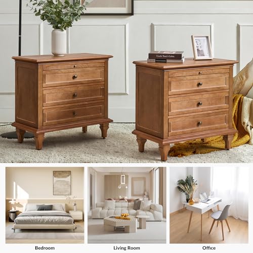 Farmhouse Nightstand with Charging Station & Organizer