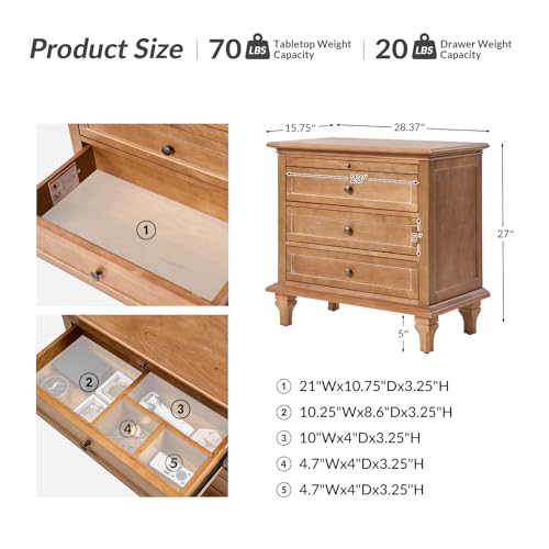 Farmhouse Nightstand with Charging Station & Organizer