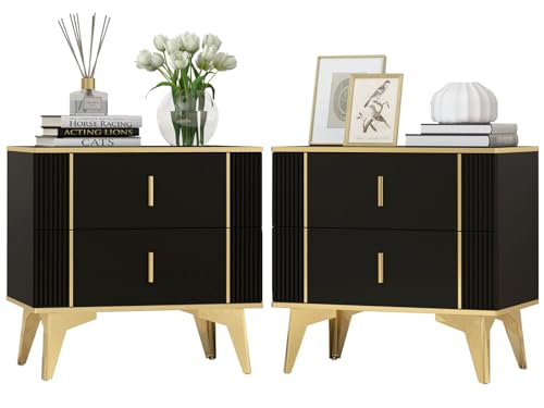 Set of 2 Wooden Nightstands with Drawers