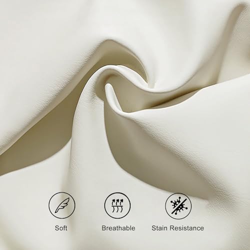 Modern White Leather Nightstand with Wireless Charger