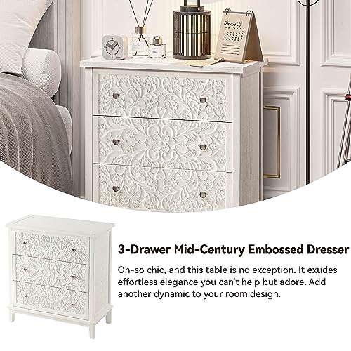 Cozayh 3-Drawer Flower Motif Dresser and Nightstands