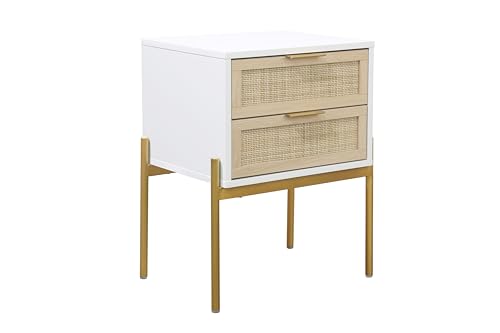 Set of 2 Mid-Century Modern Nightstands with Storage