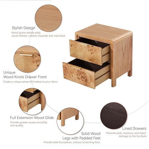 Farmhouse Nightstand Set of 2 - Rustic Design