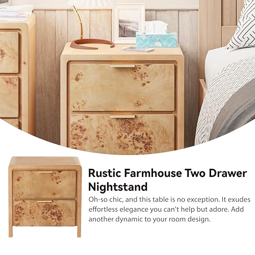 Farmhouse Nightstand Set of 2 - Rustic Design