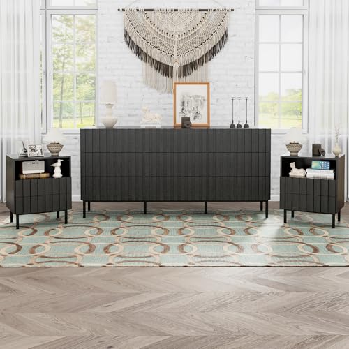 Modern 9-Drawer Dresser and Nightstand Set