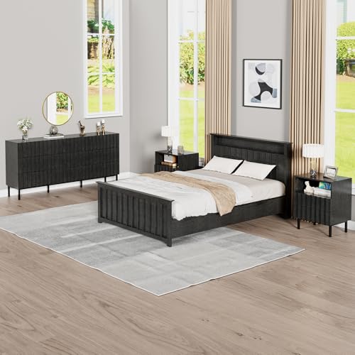 Modern 9-Drawer Dresser and Nightstand Set