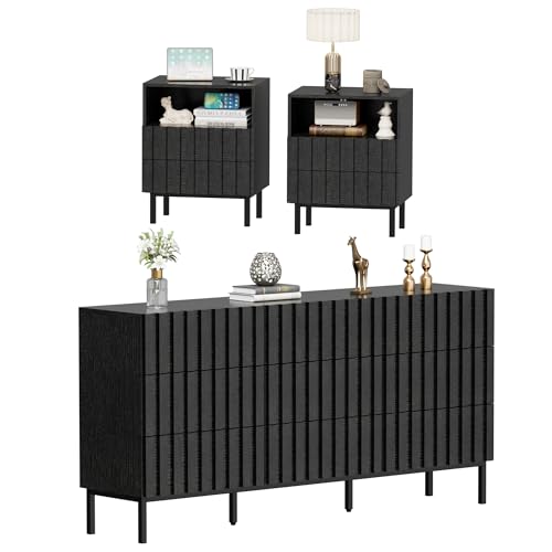 Modern 9-Drawer Dresser and Nightstand Set