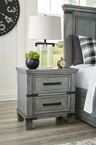 Rustic Gray Night Stand with USB Ports