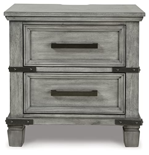 Rustic Gray Night Stand with USB Ports