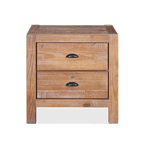 Rustic Walnut Montauk 2-Drawer Nightstand
