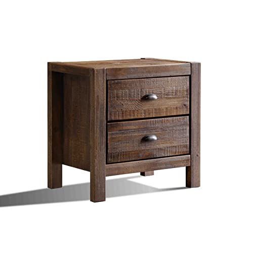 Rustic Walnut Montauk 2-Drawer Nightstand