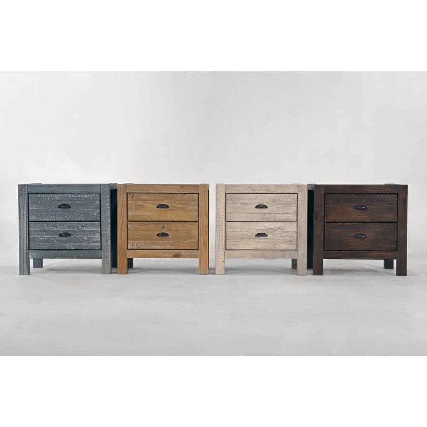 Rustic Walnut Montauk 2-Drawer Nightstand