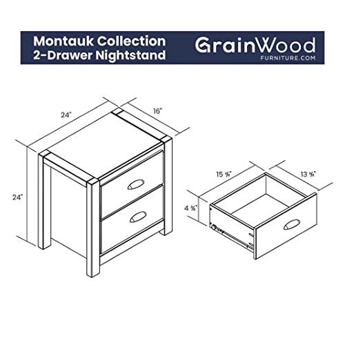 Rustic Walnut Montauk 2-Drawer Nightstand