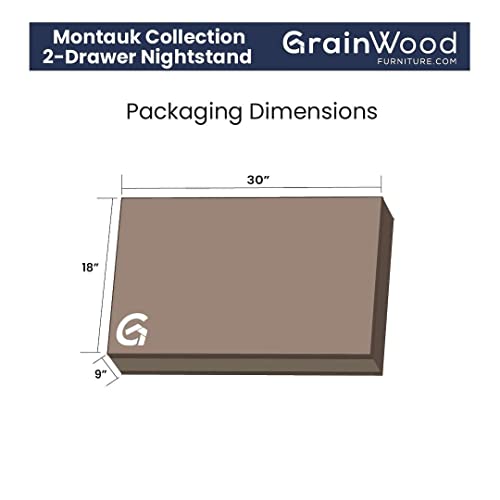 Rustic Walnut Montauk 2-Drawer Nightstand