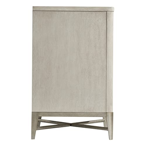 Champagne 3-Drawer Solid Wood Nightstand with Metal Frame