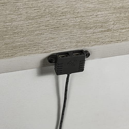 Champagne 3-Drawer Solid Wood Nightstand with Metal Frame