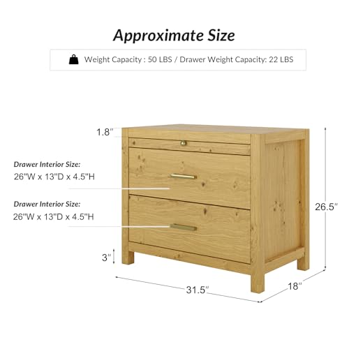 Wooden Farmhouse Nightstand with Storage and Tray