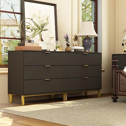 Black and Gold Modern Nightstand Set of 2