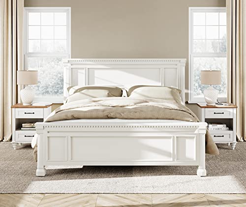 Mid-Century Nightstands with Charging Station - Set of 2