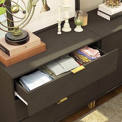 Black and Gold Modern Nightstand Set of 2