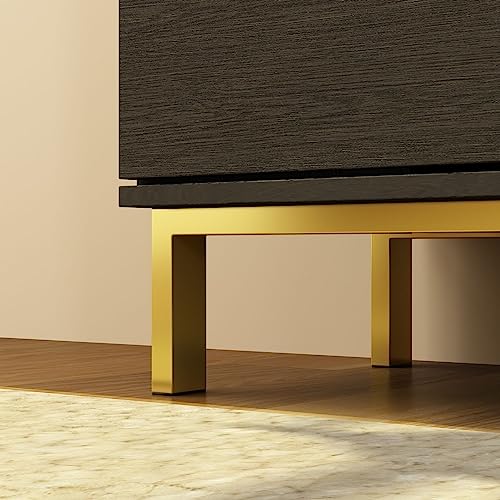 Black and Gold Modern Nightstand Set of 2