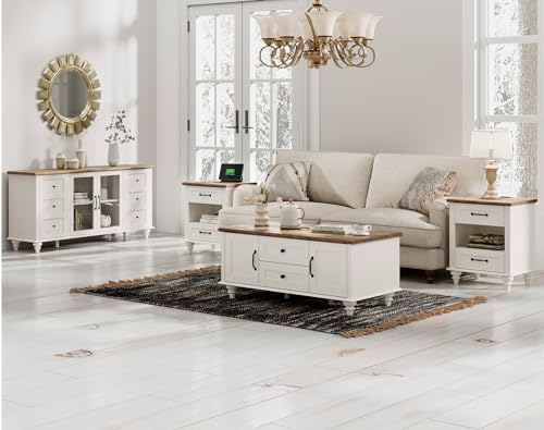 Mid-Century Nightstands with Charging Station - Set of 2