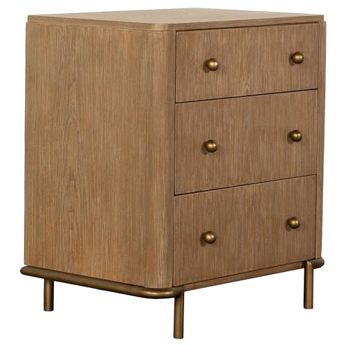 Arini 3-Drawer Nightstand with USB Ports - Sand Wash