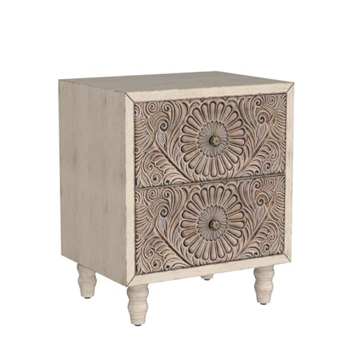 Light Grey Wood Grain End Table Set of 2