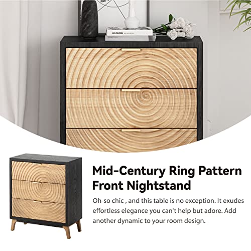 Farmhouse 3-Drawer Dresser Set with Nightstand