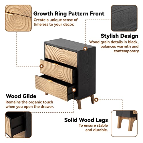 Farmhouse 3-Drawer Dresser Set with Nightstand