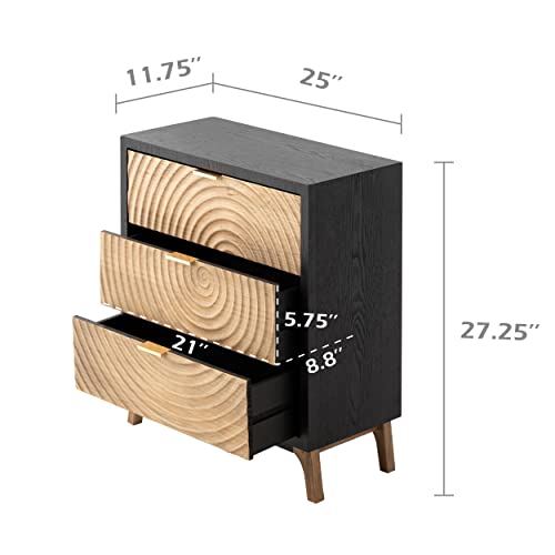 Farmhouse 3-Drawer Dresser Set with Nightstand