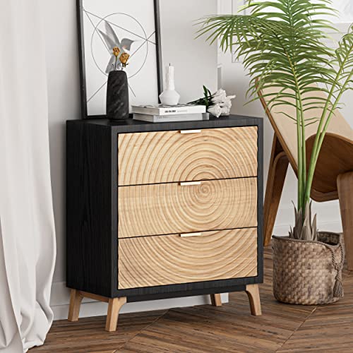 Farmhouse 3-Drawer Dresser Set with Nightstand