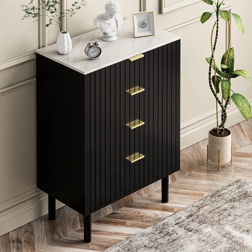 Modern 3-Piece Black Dresser and Nightstand Set