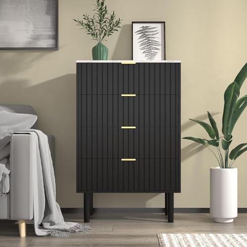 Modern 3-Piece Black Dresser and Nightstand Set