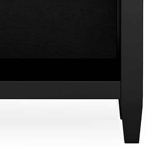 SIMPLIHOME 24-Inch Black Wood Night Stand