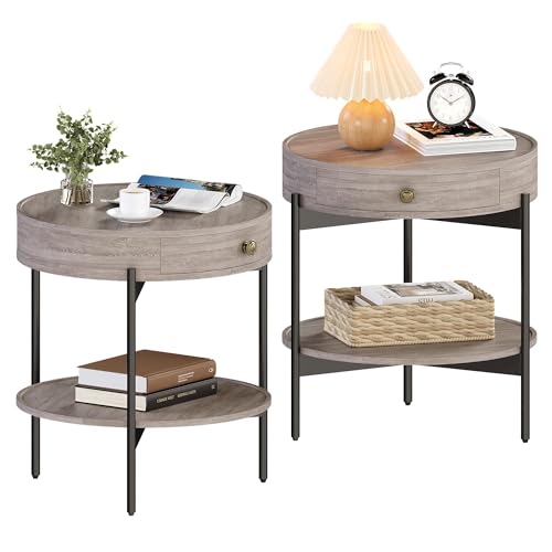 ODIKA Beverly Hills Mid Century Round Side Table