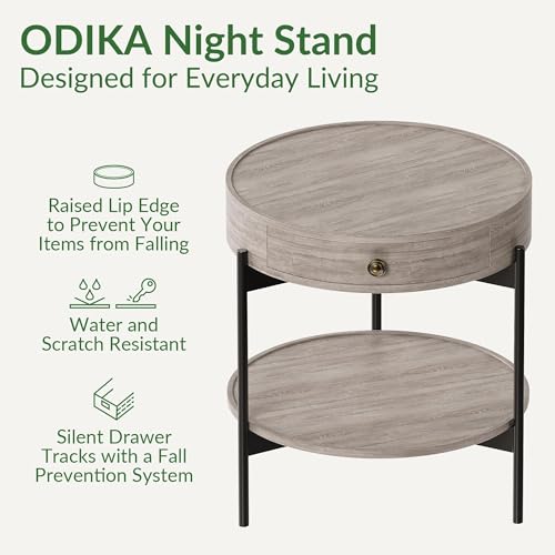 ODIKA Beverly Hills Mid Century Round Side Table