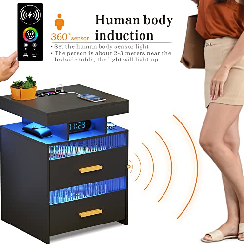 Dystler LED Nightstand Set with USB Charging