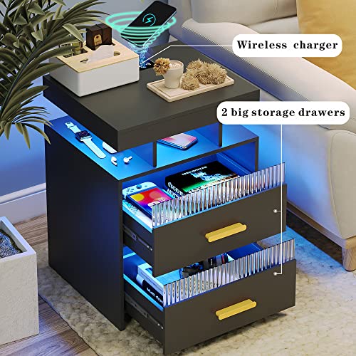 Dystler LED Nightstand Set with USB Charging