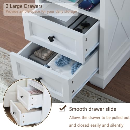 Farmhouse End Table Set with Charging Station