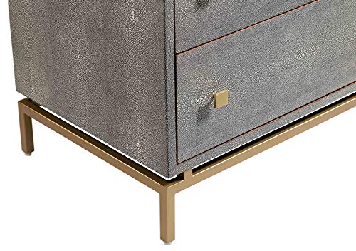 Modern Grey 2-Drawer Textured Nightstand by TOV