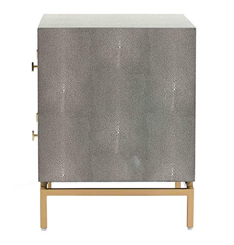 Modern Grey 2-Drawer Textured Nightstand by TOV