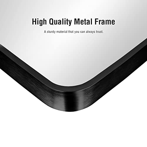 Arched Black Full-Length Floor Mirror with Stand