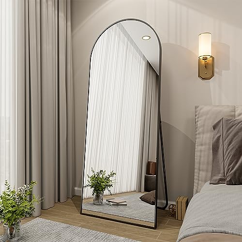 Arched Top Full Length Black Floor Mirror