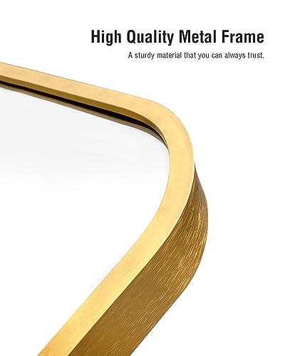 Gold Arched Full Length Floor Mirror, 18"x58