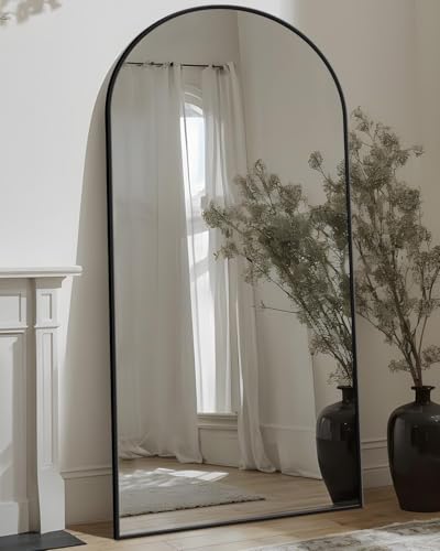 Freestanding Arch Full Length Floor Mirror - Black