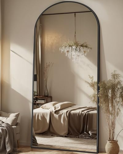 Antok 71" Arched Full-Length Floor Mirror - Black